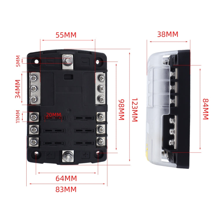 6-Way LED Indicator Fuse Box Socket For RV And Yacht, Set: Configuration 4 - Fuse by buy2fix | Online Shopping UK | buy2fix