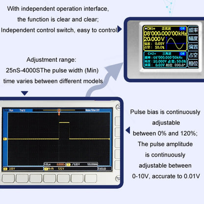 JUNTEK Programmable Dual-Channel DDS Function Arbitrary Waveform Signal Generator, Frequency: 15MHz(US Plug) - Other Tester Tool by buy2fix | Online Shopping UK | buy2fix