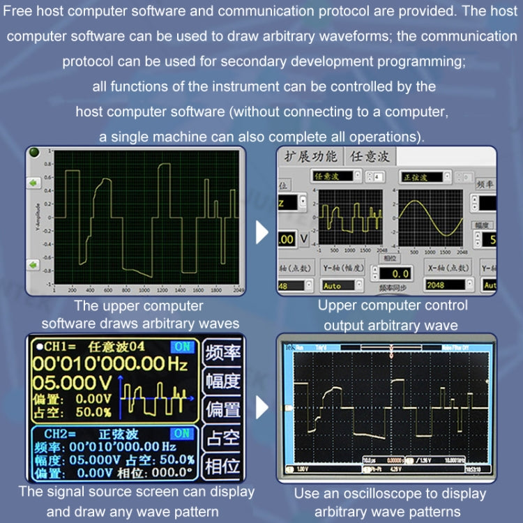 JUNTEK Programmable Dual-Channel DDS Function Arbitrary Waveform Signal Generator, Frequency: 60MHz(US Plug) - Other Tester Tool by buy2fix | Online Shopping UK | buy2fix