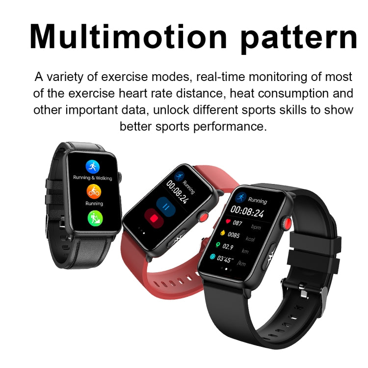 Smart Watch Ring ECG Temperature Heart Rate Blood Pressure Health Bluetooth Talking Watch, Color: Red Silicone - Smart Wristbands by buy2fix | Online Shopping UK | buy2fix