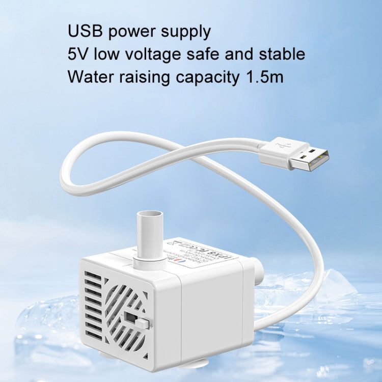 Innovator Group USB Pet Water Dispenser Pump 5V Mute Micro Brushless DC Water Pump No Water Power Off+2m Pipe - Pumps by Innovator Group | Online Shopping UK | buy2fix