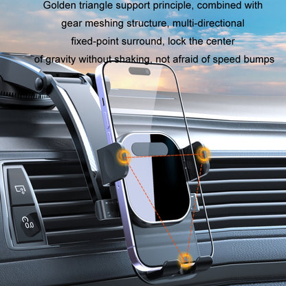 Car Suction Cup Dashboard Automatic Lock Mobile Phone Holder, Style: Black Waterfall - Car Holders by buy2fix | Online Shopping UK | buy2fix