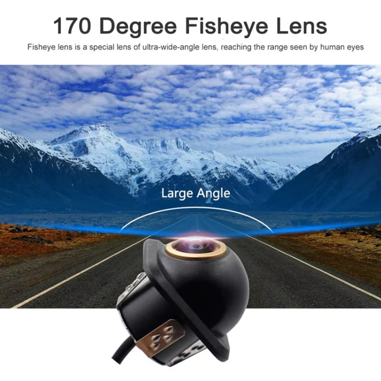 Car Universal HD Night Vision Rear View Reversing Three-Control Fisheye Camera, Style: AHD1080P Plug-in Gold Edge Interpolation - Rear View Cameras by buy2fix | Online Shopping UK | buy2fix