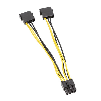 20cm IDE Power Dual Large 4Pin To EPS 8Pin CPU Supply Cable - Power Cord by buy2fix | Online Shopping UK | buy2fix