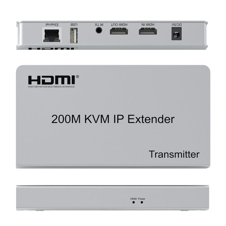 KVM 200m HDMI IP Extender RJ45 Network Cable Video Extender, Transmitter+Receiver, US Plug - Amplifier by buy2fix | Online Shopping UK | buy2fix