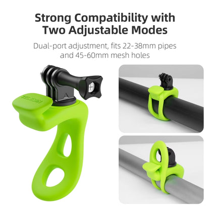 TELESIN Action Camera Mount Silicone Adjustable Mini Flexible Bracket For GoPro HERO / Insta360 / DJI Action Camera(Green) - Connection Mount by TELESIN | Online Shopping UK | buy2fix