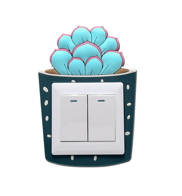 Luminous Three-dimensional Cactus Switch Sticker Socket Panel Cover Decor, Style: Snow Lotus - Sticker by buy2fix | Online Shopping UK | buy2fix