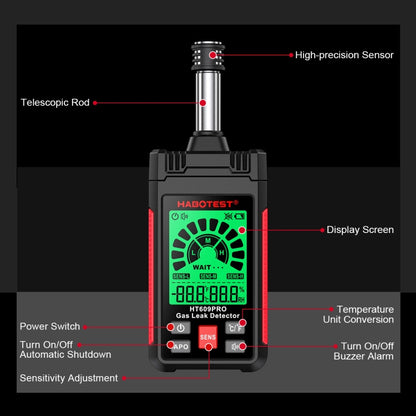 HABOTEST Combustible Gas Methane Leak Detector - Gas Monitor by HABOTEST | Online Shopping UK | buy2fix