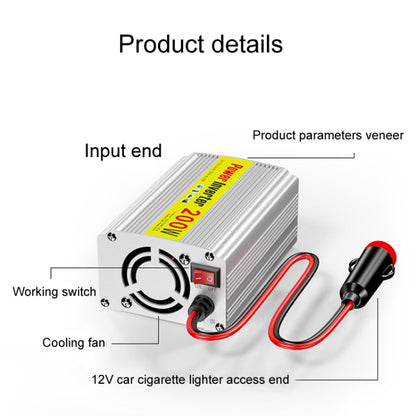 200W Modified Sine Wave Inverter Car Mobile Phone 2.1A Universal Power Supply, Specification: 12 To 220V - Modified Square Wave by buy2fix | Online Shopping UK | buy2fix