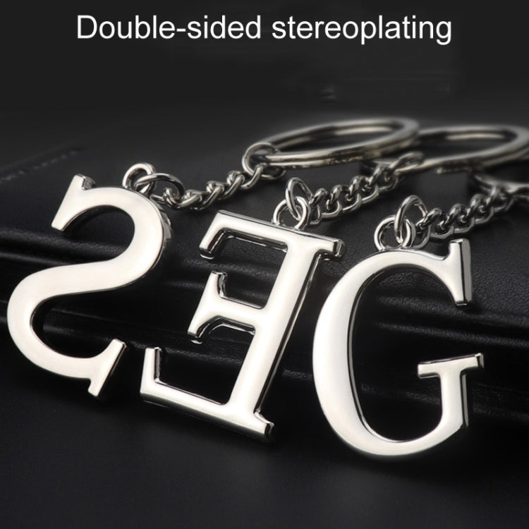 Double-Sided Three-Dimensional Plating Alphabet Keychain, Style: N - Key Rings by buy2fix | Online Shopping UK | buy2fix