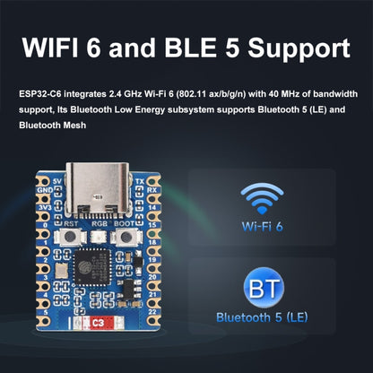 Waveshare ESP32-C6 Mini WiFi 6 & Bluetooth 5 Dual Processors Development Board, Spec: Zero-M - Boards & Shields by Waveshare | Online Shopping UK | buy2fix