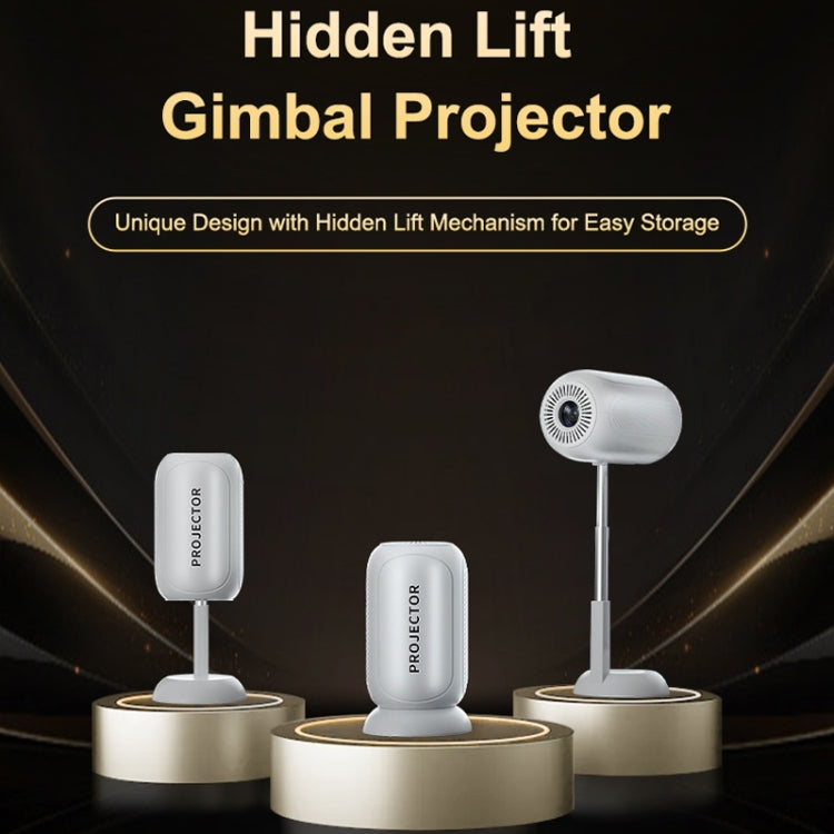 TS-6 Android 11 WiFi6 4K Mini Projector Hidden Lift Gimbal Projector EU Plug(White) - LED Projector by buy2fix | Online Shopping UK | buy2fix