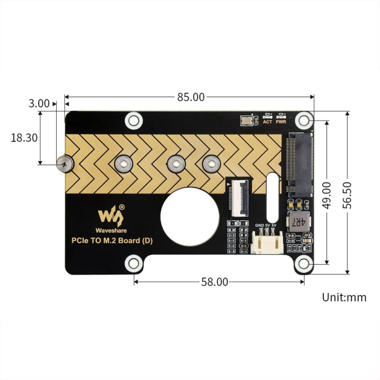 Waveshare For Raspberry Pi 5 PCIe To M.2 Adapter Board Support NVMe Protocol(27709) - Raspberry Pi Accessories by Waveshare | Online Shopping UK | buy2fix