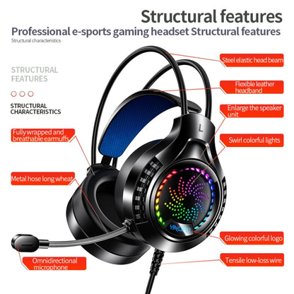 YINDIAO Q7 Colorful Light Computer Wired Headset USB Gaming Headset Dual 3.5mm + USB Black - Multimedia Headset by YINDIAO | Online Shopping UK | buy2fix