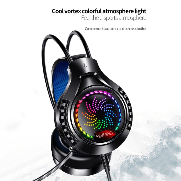 YINDIAO Q7 Colorful Light Computer Wired Headset USB Gaming Headset USB7.1 Sound Card White - Multimedia Headset by YINDIAO | Online Shopping UK | buy2fix