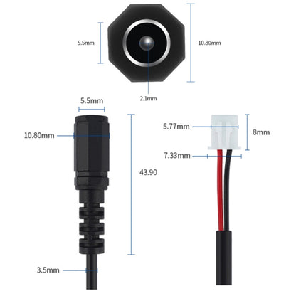 2pcs DC 5.5 X 2.1mm Female To XH2.54 Terminal Motherboard Connection Cable(B3-28) - Power Cord by buy2fix | Online Shopping UK | buy2fix