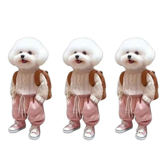 3pcs Puppy Man Backpack Charm Acrylic Car Pendant(Pink) - Key Rings by buy2fix | Online Shopping UK | buy2fix