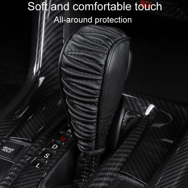 Car Universal Leather Gear Sleeve Breathable Gearshift Cover, Style: Automatic Gear Black - Shift Knob by buy2fix | Online Shopping UK | buy2fix