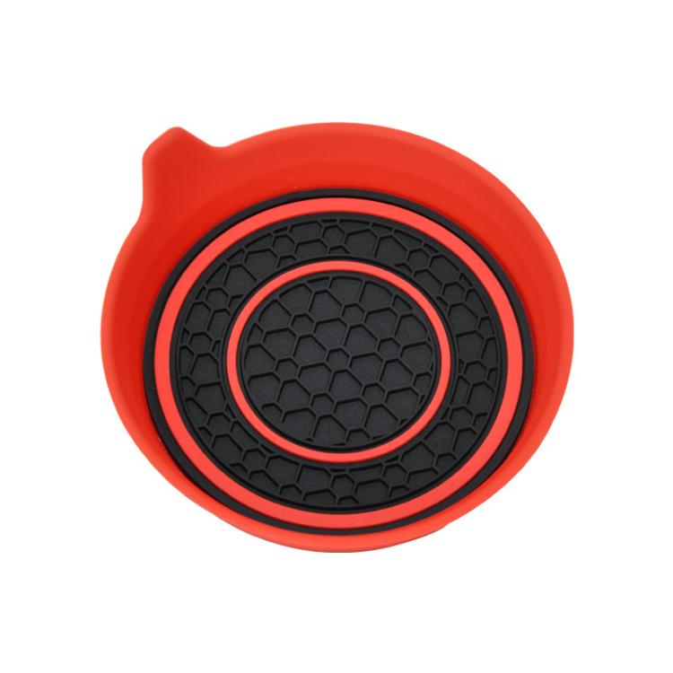 Car Bowl-shaped Non-slip Heat-insulating Double-ring Water Coaster, Color: Red - Car Drink Holders by buy2fix | Online Shopping UK | buy2fix