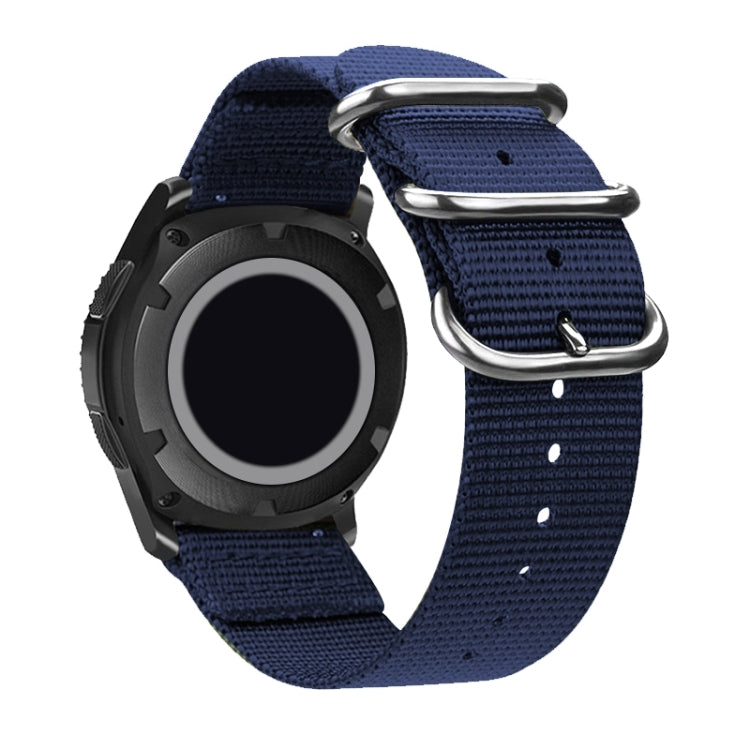 Washable Nylon Canvas Watchband, Band Width:18mm(Dark Blue with Silver Ring Buckle) - Watch Accessories & Parts by buy2fix | Online Shopping UK | buy2fix