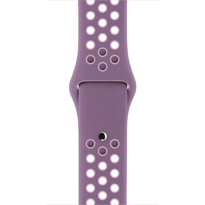 For Apple Watch Series 7 41mm / 6 & SE & 5 & 4 40mm / 3 & 2 & 1 38mm Fashionable Classical Silicone Sport Watch Band(Purple Powder) - Watch Bands by buy2fix | Online Shopping UK | buy2fix