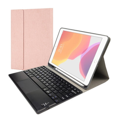 RK508C Detachable Magnetic Plastic Bluetooth Keyboard with Touchpad + Silk Pattern TPU Tablet Case for iPad 9.7 inch, with Pen Slot & Bracket(Rose Gold) - Universal by buy2fix | Online Shopping UK | buy2fix