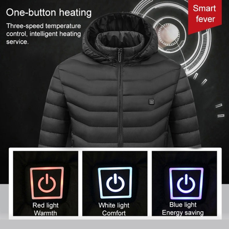 USB Heated Smart Constant Temperature Hooded Warm Coat for Men and Women (Color:Red Size:XL) - Down Jackets by buy2fix | Online Shopping UK | buy2fix