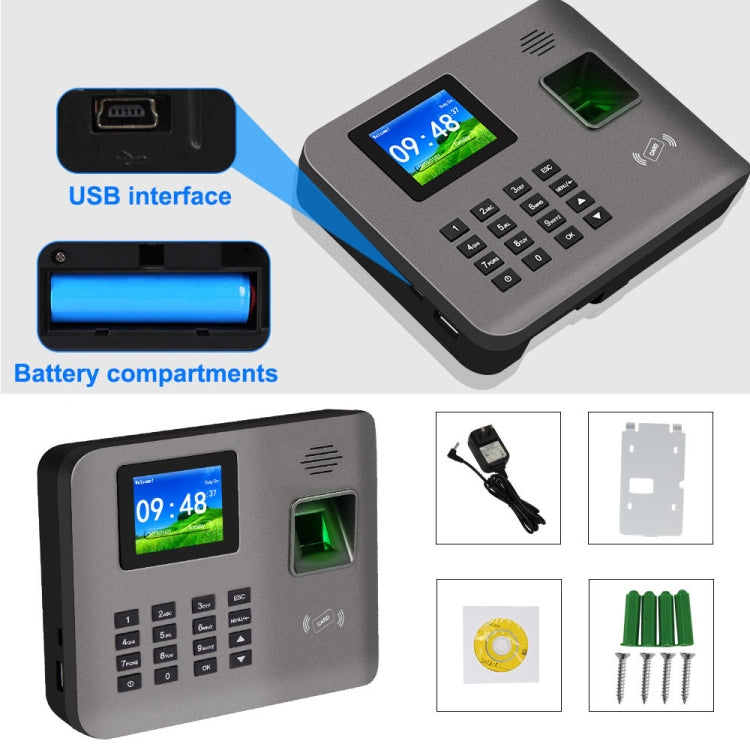 Realand AL321D Fingerprint Time Attendance with 2.4 inch Color Screen & ID Card Function & Battery - Attendance System by Realand | Online Shopping UK | buy2fix