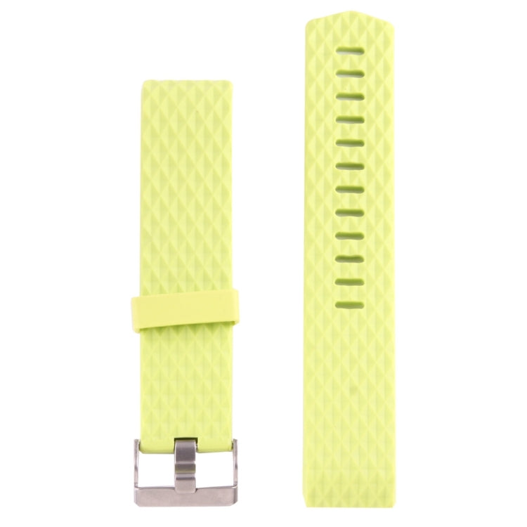 For Fitbit Charger 2 Bracelet Watch Diamond Texture TPU Watch Band, Full Length: 23cm(Green) - Watch Bands by buy2fix | Online Shopping UK | buy2fix