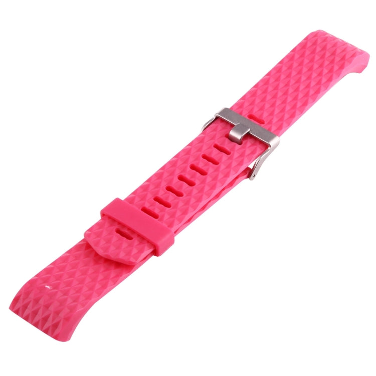 For Fitbit Charger 2 Bracelet Watch Diamond Texture TPU Watch Band, Full Length: 23cm(Magenta) - Watch Bands by buy2fix | Online Shopping UK | buy2fix