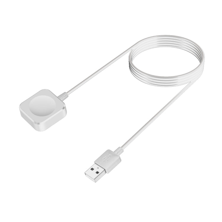 1m Square Magnetic Fast Charger USB Charging Cable for Watch Apple Series Ultra/8/7/6/SE/SE2/5/4/3/2 (White) - Charger / Holder by buy2fix | Online Shopping UK | buy2fix