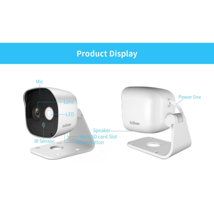 SriHome SH029 3.0 Million Pixels 1296P HD AI Camera, Support Two Way Talk / Motion Detection / Humanoid Detection / Night Vision / TF Card, US Plug - Security by SriHome | Online Shopping UK | buy2fix