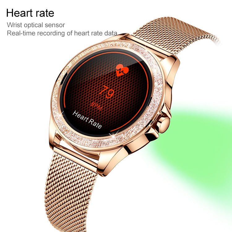 M6003 Stainless Steel Mesh Strap Fashion Smart Watch for Women, Support Heart Rate Monitoring & Pedometer & Sleep Monitoring & Calories(Rose Gold) - Smart Wear by buy2fix | Online Shopping UK | buy2fix