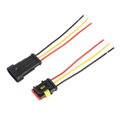 10pcs 3P Car Waterproof Plug Car Connector Plug-In, Length：10cm - Cables & Connectors by buy2fix | Online Shopping UK | buy2fix