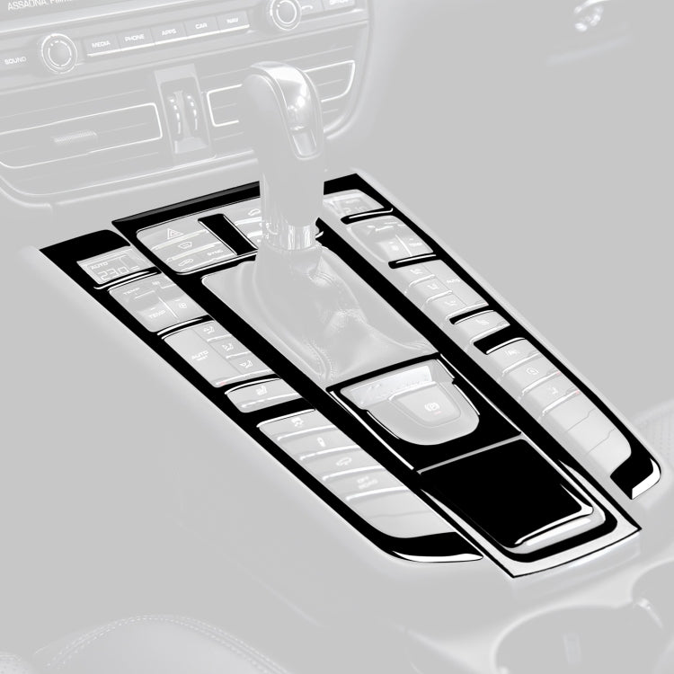 For Porsche Macan 2014-2021 Car Gear Panel Decorative Sticker 5pcs / Set, Left and Right Drive Universal (Black) - In Car by buy2fix | Online Shopping UK | buy2fix