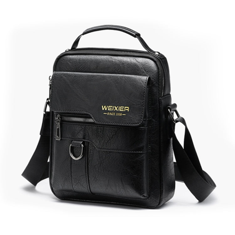 WEIXIER 8642 Men Business Retro PU Leather Handbag Crossbody Bag (Black) - Crossbody Bags by WEIXIER | Online Shopping UK | buy2fix