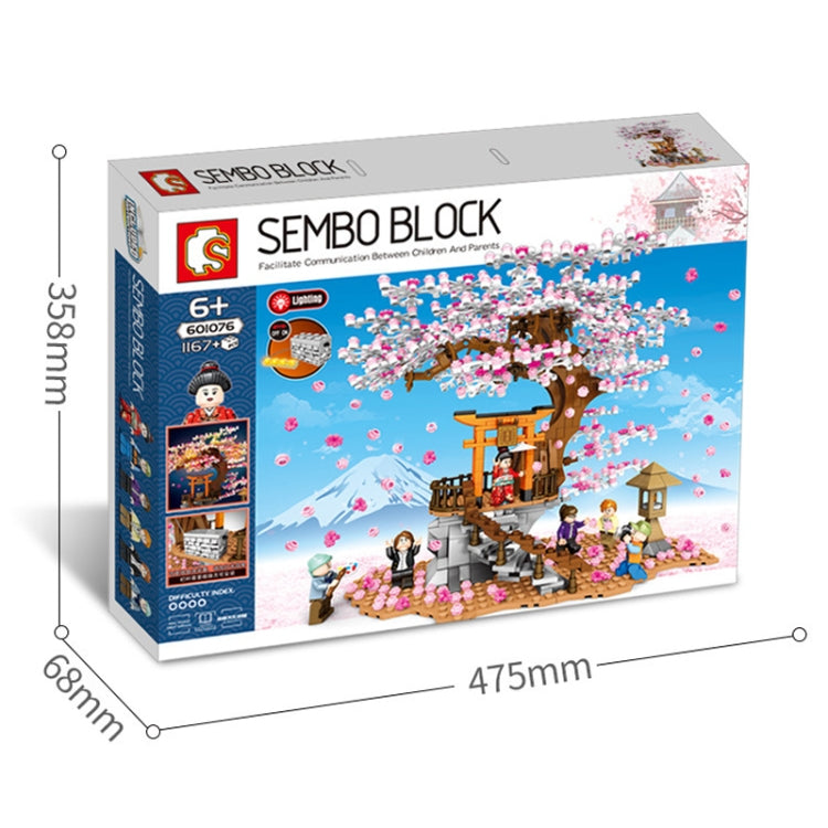 SEMBO 601076 Cherry Blossom Series Puzzle Assembled Toy Small Particle Building Blocks - Building Blocks by buy2fix | Online Shopping UK | buy2fix