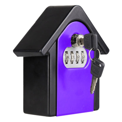 Hut Shape Password Lock Storage Box Security Box Wall Cabinet Safety Box, with 1 Key(Purple) - Security by buy2fix | Online Shopping UK | buy2fix