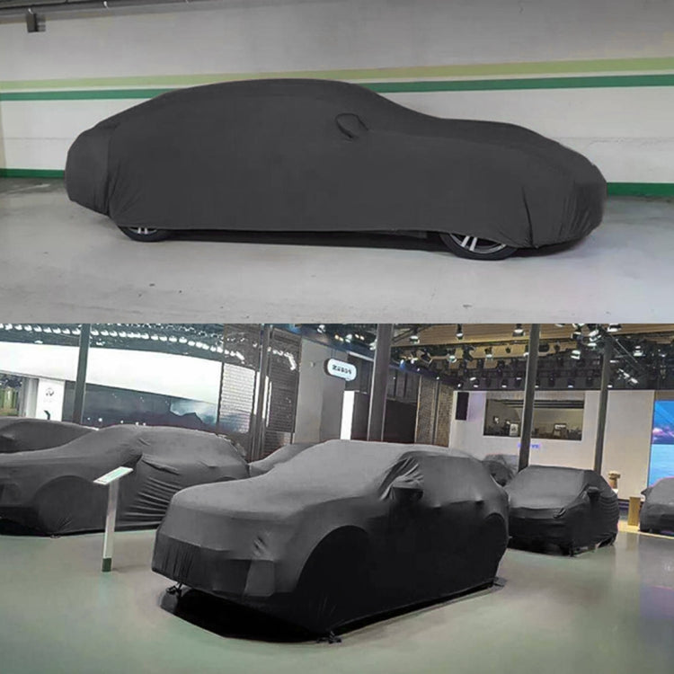 Anti-Dust Anti-UV Heat-insulating Elastic Force Cotton Car Cover for Business Car, Size: 4.8m~5.15m (Black) - PE Material by buy2fix | Online Shopping UK | buy2fix