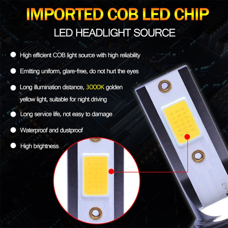 2 PCS H4 DC9-36V / 36W / 3000K / 6000LM IP68 Car / Motorcycle Mini COB LED Headlight Lamps / Fog Light(Gold Light) - LED Headlamps by buy2fix | Online Shopping UK | buy2fix