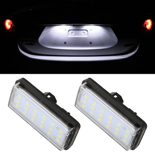 2 PCS DC12V / 1.5W/ 6000K / 100LM Car LED License Plate Light 18LEDs SMD-3528 Lamps for Lexus(White Light) - License Plate Lights by buy2fix | Online Shopping UK | buy2fix