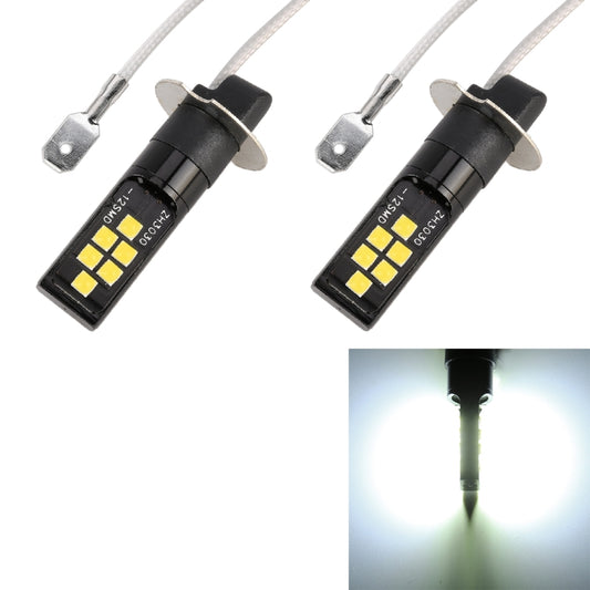 2 PCS H3 DC9-16V / 3.5W / 6000K / 320LM Car Auto Fog Light 12LEDs SMD-ZH3030 Lamps, with Constant Current (White Light) - Fog / Driving Lights by buy2fix | Online Shopping UK | buy2fix