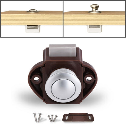 Press Type Drawer Cabinet Catch Latch Release Cupboard Door Stop Drawer Cabinet Locker for RV / Yacht / Furniture(Brown) - In Car by buy2fix | Online Shopping UK | buy2fix