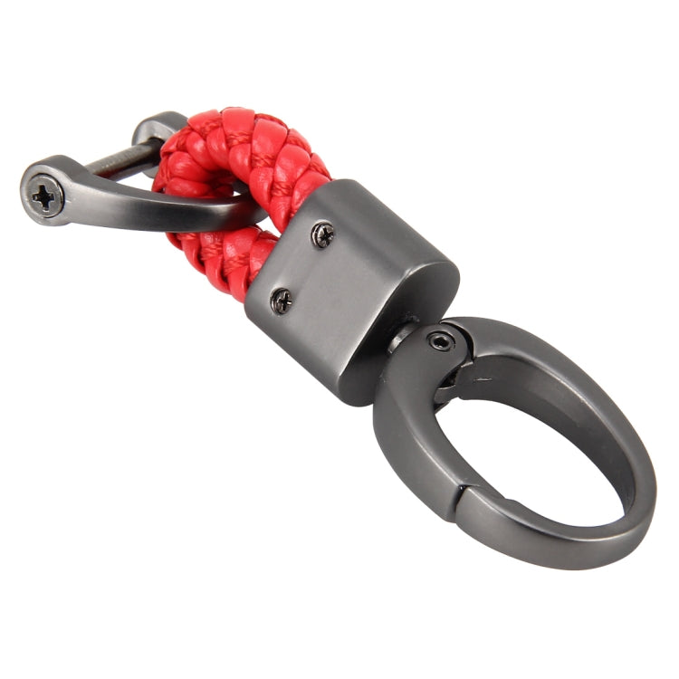 Weaving Band Metal Car Key Ring Braided Belt Key Chain(Red) - Key Rings by buy2fix | Online Shopping UK | buy2fix