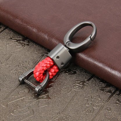 Weaving Band Metal Car Key Ring Braided Belt Key Chain(Red) - Key Rings by buy2fix | Online Shopping UK | buy2fix