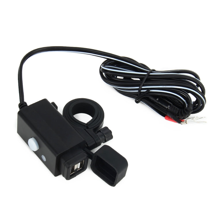 Waterproof Motorcycle USB Phone Charger Adapter with Power Switch 5V Dual Ports Smart Charging Power Socket, for Phone, Tablets, GPS - Electrical System by buy2fix | Online Shopping UK | buy2fix