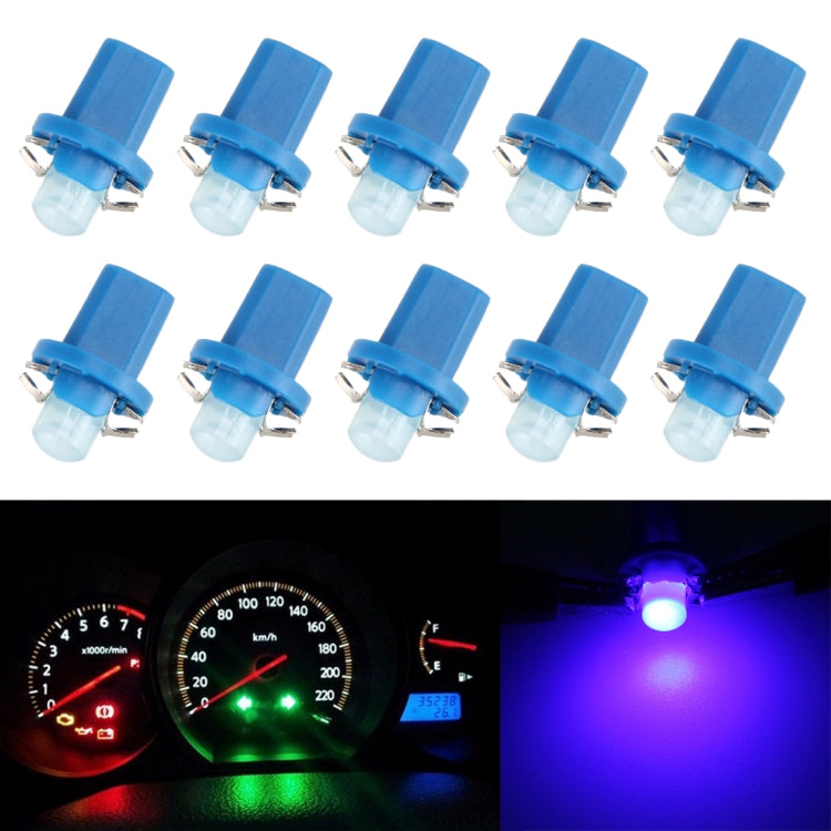 10 PCS 0.4W B8.5 Wedge Instrument Panel COB LED Light Dashboard Gauge Cluster Indicator Lamp Bulb (Blue Light) - In Car by buy2fix | Online Shopping UK | buy2fix