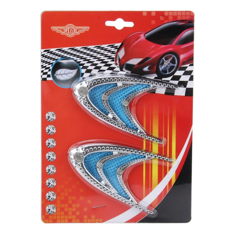 2 PCS Car Plastic Decorative Sticker, Size: 10.0 x 5.0cm(Silver + Blue) - Decorative Sticker by buy2fix | Online Shopping UK | buy2fix