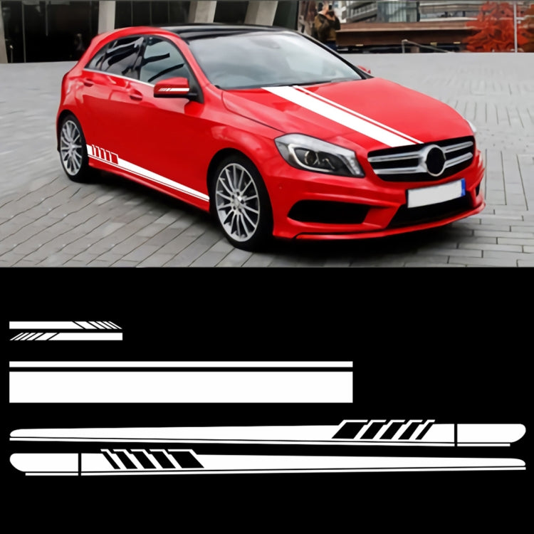 5 in 1 Car Styling Stripe Hood PVC Sticker Auto Decorative Sticker (White) - Decorative Sticker by buy2fix | Online Shopping UK | buy2fix