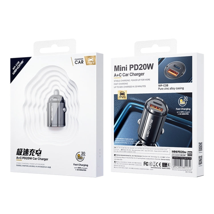 WK WP-C38 Mini PD20W USB + Type-C Car Charger - In Car by WK | Online Shopping UK | buy2fix